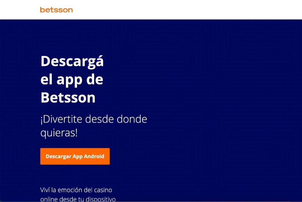 Betsson solo ofrece App para Andriod